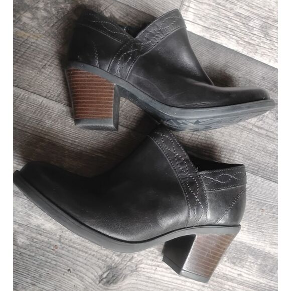 Earth Women's Size 8 Lina Austin Black Leather Ankle Boots - Picture 3 of 8